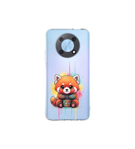 Huawei Nova Y90 ile Uyumlu Splash Tilki Tasarımlı Şeffaf Silikon Kılıf