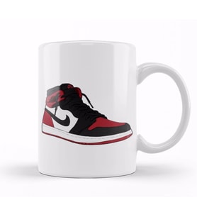 Bred 1 Sneaker Air Jordan 1 Kupa Bardak Porselen