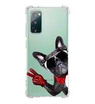 PrintiFy Samsung Galaxy S20 FE Uyumlu Köpek 2 Baskılı Şeffaf Köşe Korumalı Antişok Kılıf