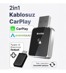 Northcity 2in1 Kablosuz Android Auto ve CarPlay Adaptörü - S-LINK SL-CAR01