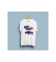 Oversize Araba Çıkartmaları Baskılı Unisex T-shirt (Beyaz)