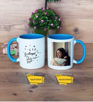 Doğum Günü Hediyesi Kupa Bardak Mavi Fotoğraflı