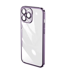 İphone 14 Darbe Emici Şeffaf Kenarları Renkli Sert Lazer Lensli Kılıf