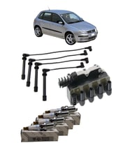 FİAT STİLO 1.6 16V 4 ADET ORJİNAL BUJİ + BUJİ KABLOSU + ATEŞLEME BOBİNİ