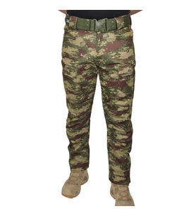 Askeri Kamuflaj Desenli 8 Cepli Su Geçirmez Soğuk ve Rüzgara Dayanıklı Softshell Pantolon