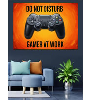 "Gamer At Work" Afiş Dekoratif Kanvas - Mdf Ahşap Tablo