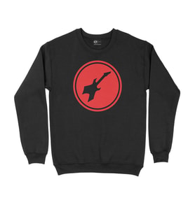 Kırmızı Bass Gitar Siyah Sweatshirt