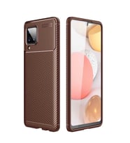 Samsung Galaxy M12 Kılıf Esnek Soft Karbon Tasarım Legion Serisi (Kahverengi)