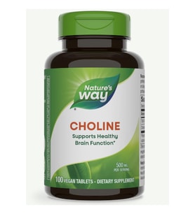Nature's Way Choline 500mg (Kolin Nörotransmitter Brain Health) 100 Tablet. Usa Version 37.