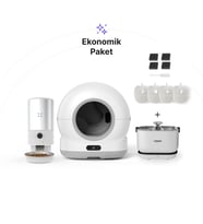 Xenon Smart Otomatik Kedi Tuvaleti 72L, Mama Kabı (Kameralı) 5L, Su Pınarı (Kablosuz) ve Filtre