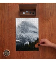 Karlı Dağlar Ve Ağaçlar Tasarımı 240 Parça Ahşap Puzzle Ahşap Kutuda PD00003