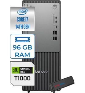 Lenovo Thinkcentre Neo 50T Gen5 Intel Core I7 14700 96GB Ddr5 1tb SSD Windows 11 Pro Quadro T1000 4gb Masaüstü Bilgisayar 100012UAS0GL00P28 + Zetta Flash Bellek