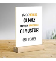 Dafhi Kişiye Özel Bizde Yanlış Olmaz Masaüstü Ahşap Plak