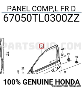 Honda Accord Ön Kapı Sol 2008- (Oem No:  67050Tl0300Zz)