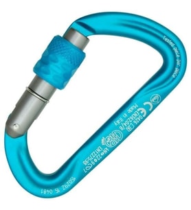 Kong Argon S Screw Sleeve 22KN Asimetrik D Alüminyum Vidalı Karabina EN 362 - EN 12275 719HA0BDBKK Cyan