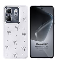 Microsonic Infinix Hot 50i Kılıf PrettyCharm Bow (Gümüş)