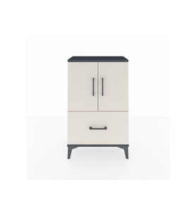 Arges Komodin 2 Raflı Tek Çekmeceli 2 Kapaklı 60x30x96 Antrasit-Aytaşı
