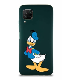 Huawei P40 Lite Soft Premier Kapak Donald Duck-D Tasarımlı Silikon Kılıf - Yeşil (Şeffaf)