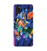 Samsung Galaxy A21S Uyumlu JoJo's Bizarre Adventure Tasarımlı Şeffaf Telefon Kılıfı