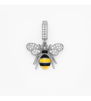 925 Ayar Gümüş Mineli Arı Charm (Silver)