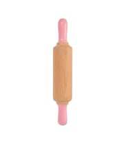 Doğal Ahşap Merdane - Pastel Pembe