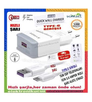 EU_32_LG Q7 Prime Uyumlu Type-C Girişli Hızlı Şarj Aleti Cihazı Adaptör+Kablo 3.0A Q32