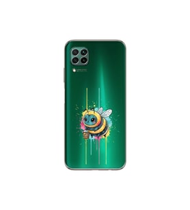 Huawei P40 Lite ile uyumlu Splash arı tasarımlı şeffaf silikon kılıf