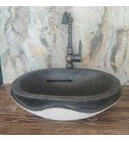 Bazalt Siyah Dışı Mucartalı Elips Lavabo
