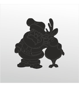 Folyo Sticker Noel Baba Ve Yol Arkadaşı 100cm Uzunluk (Karışık)