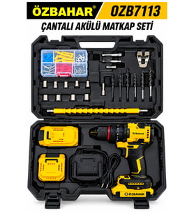 Özbahar OZB7113 21V Kömürsüz Akülü Darbeli Matkap – Çift 2 Ah Akü, 45 Nm, Aksesuar Setli Çantalı