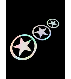 3'lü Yıldız Oto Sticker Hologramlı 20x8cm