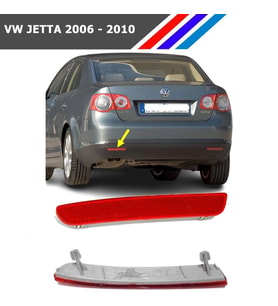 Volkswagen Jetta Arka Tampon Reflektörü 2006-2010 - Sol