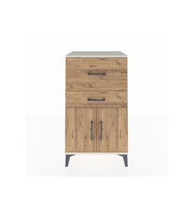 Hyperion Komodin Tek Raflı 2 Çekmeceli 2 Kapaklı 60x44x106 Aytaşı-Çam
