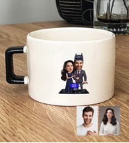 Kişiye Özel Karikatürlü Süper Kahraman Çift Sevgililer Lüks Fincan Sevgililer Günü Hediyesi