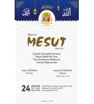 Kişiye Özel Sünnet Davetiyesi Beyaz Zarflı 9009 Kodlu