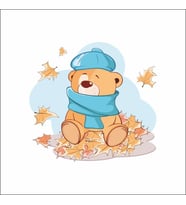 Sonbahar Ayıcık Sticker Duvar Sticker 30x20 CM