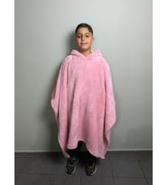Giyilebilir Hoodie Battaniye Çocuk Boy 5-11 Yaş (Pembe)