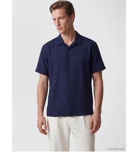 LCW Vision Lacivert Regular Fit Armürlü Erkek Gömlek