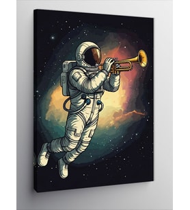 Kanvas Tablo Trompet Çalan Astronot