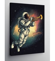 Kanvas Tablo Trompet Çalan Astronot