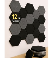 Beylini 12'li Akustik Panel Keçe Kendinden Yapışkanlı Duvar Kaplama Ses Isı Yalıtım Duvar Kaplama 26x30 CM (Çok Renkli)
