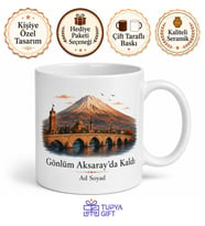 Aksaray Memleket Sevdası Kupa Bardak Hediye Özel Tasarım Porselen Mug