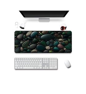 SonicTouch Klavye Mousepad 40x90cm Dikişsiz Pürüzsüz Sıvı Geçirmez Kaymaz Taban Orman Mücevherleri