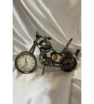 Motor Metal Saat El Yapımı Biblo Kalemlik Motosiklet