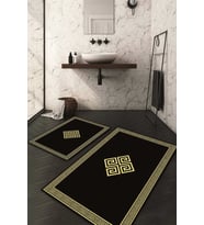 Dijital Baskılı Kaymaz Taban Yıkanabilir 2'li Klozet Takımı Banyo Paspası NDKZ-HT-1271 (Gold)