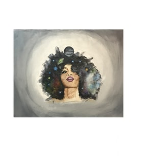 Yağlı Boya 40x50 cm Afro Kadın Tablosu