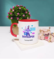Developer Tasarımlı Kişiye Özel Hediye Developer Kupa Bardak Kırmızı