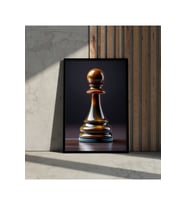 Tablo  Ahşap Çerçeveli Tablo - Piyon, Soyut Tablo-Yüksek Çözünürlük, Çerçeveli Poster (Karışık)