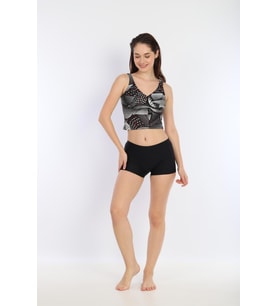 Kadın Desenli Şortlu Tankini Bikini 2779