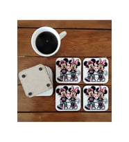 Ghostbastır Design Mickey Mouse Dekoratif Ahşap Bardak Altlığı Seti 031
